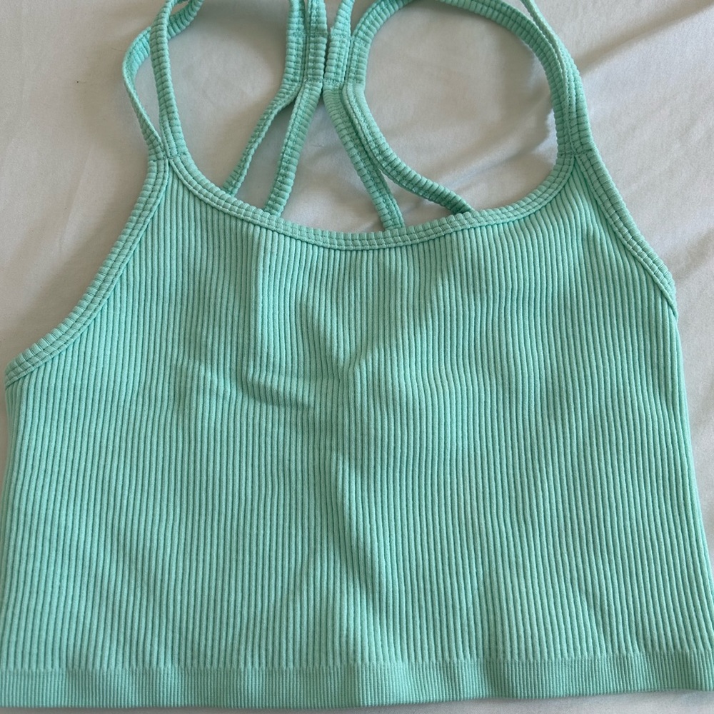 ribbed mint seamless sports bra
